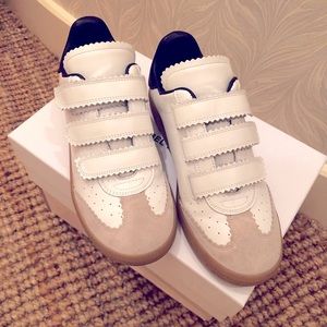Isabel Marant Beth Grip-Tape leather Sneakers